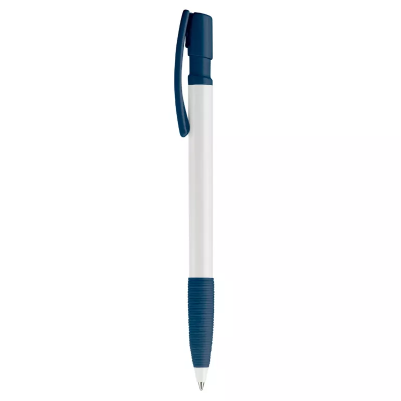 Długopis plastikowy Nash Grip - biało / ciemnoniebieski (LT80801-N0110)