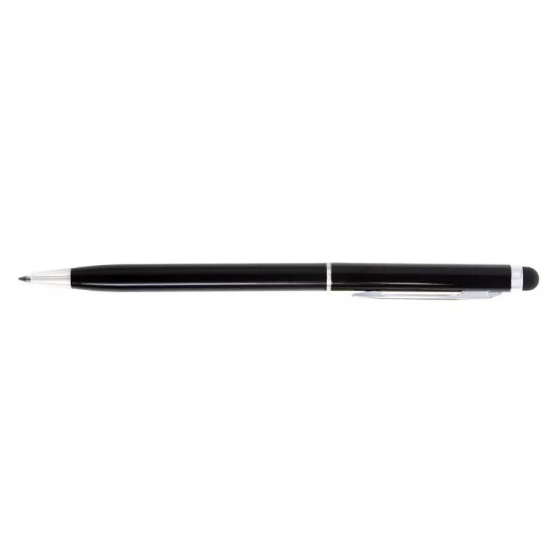 Długopis metalowy błyszczący z  touch pen-em | Raymond - czarny (V1660-03)