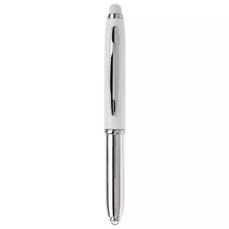 Długopis Stylus Shine z touch penem i z latarką - biały (LT87794-N0001)