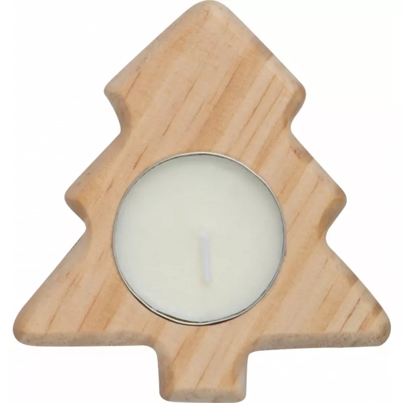 Drewniana podstawka do świeczki BURGOS - beżowy (424413)