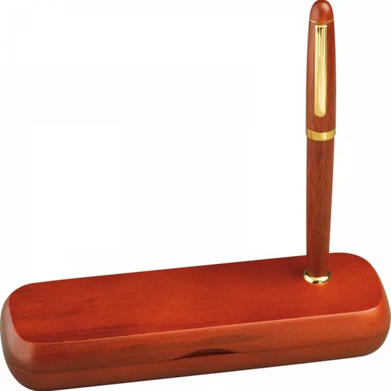 Zestaw piśmienny długopis i pióro wieczne DIRK - brązowy (1401501)