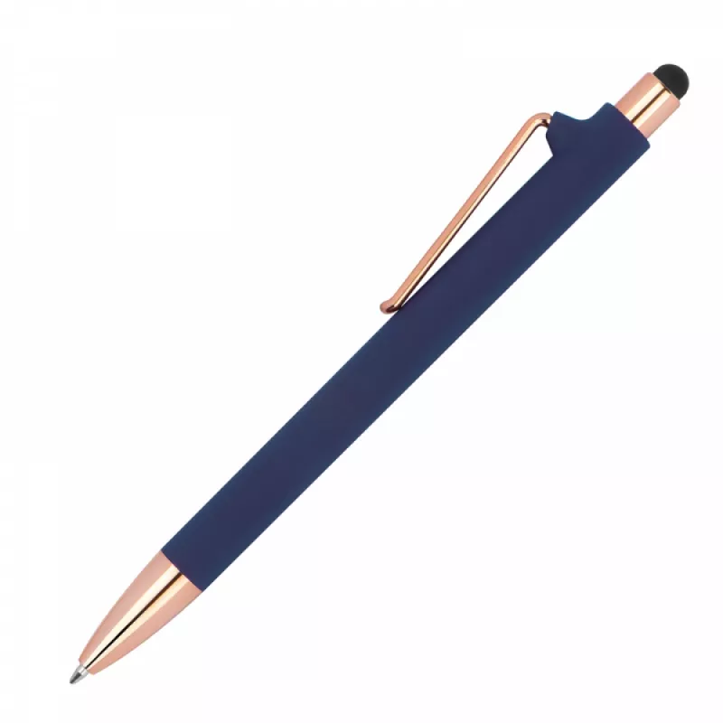 Długopis gumowany z touch penem - granatowy (1387344)