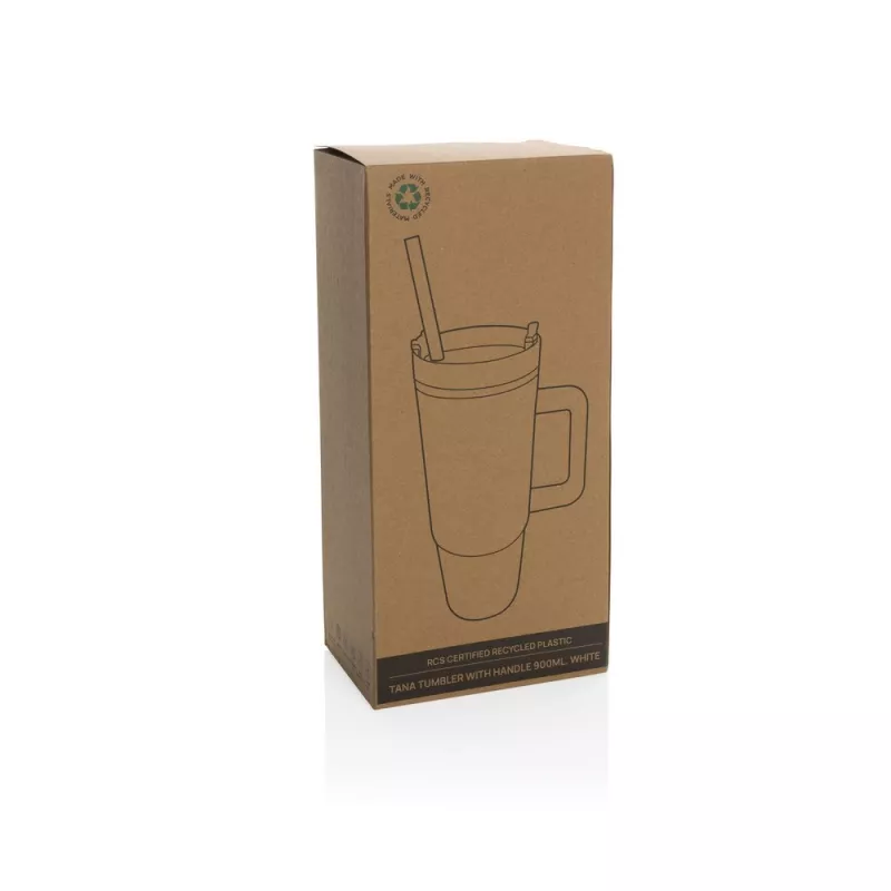 Kubek podróżny 900 ml Tana, plastik z recyklingu - biały (P437.103)