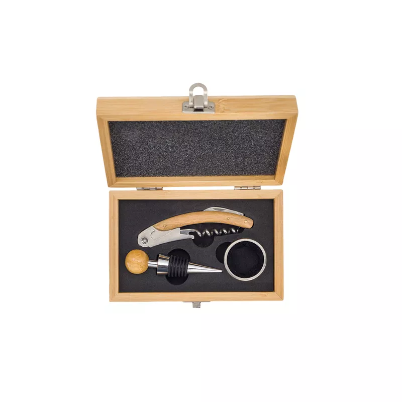 Zestaw do wina w bambusowym pudełku Sommelier - beżowy (R22522.13)