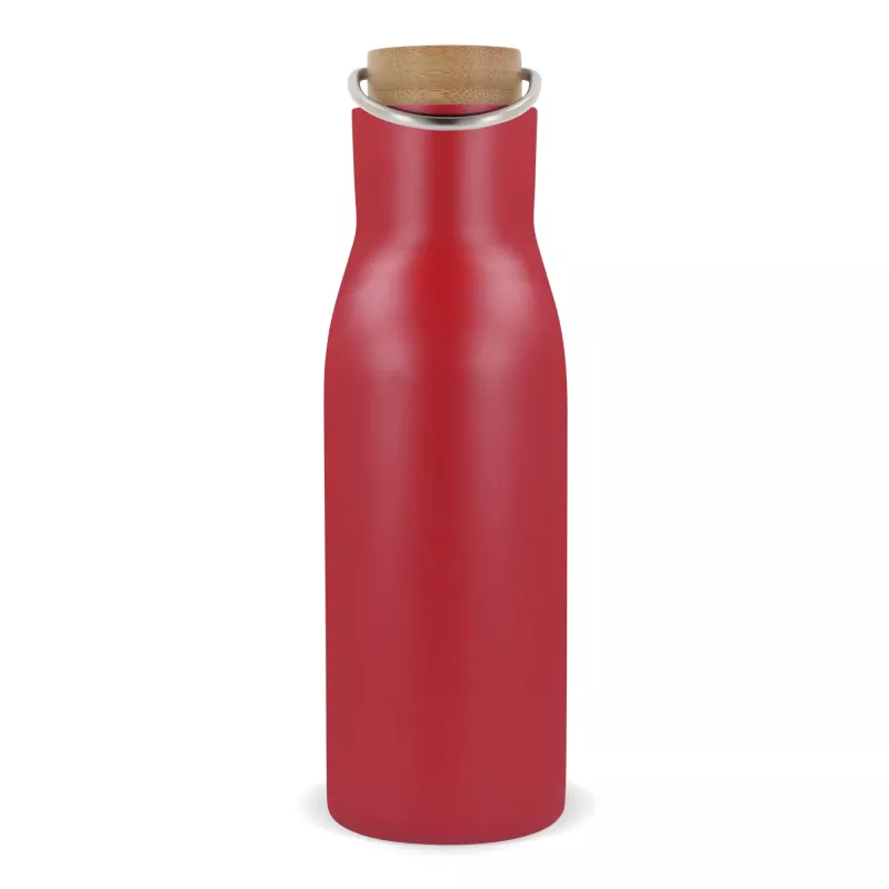 Butelka termiczna z pokrywą bambusową 500ml - ciemnoczerwony (LT98900-N0020)