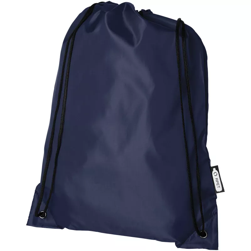 Plecak Oriole ze sznurkiem ściągającym z recyklowanego plastiku PET, 33 x 44 cm - Granatowy (12046101)