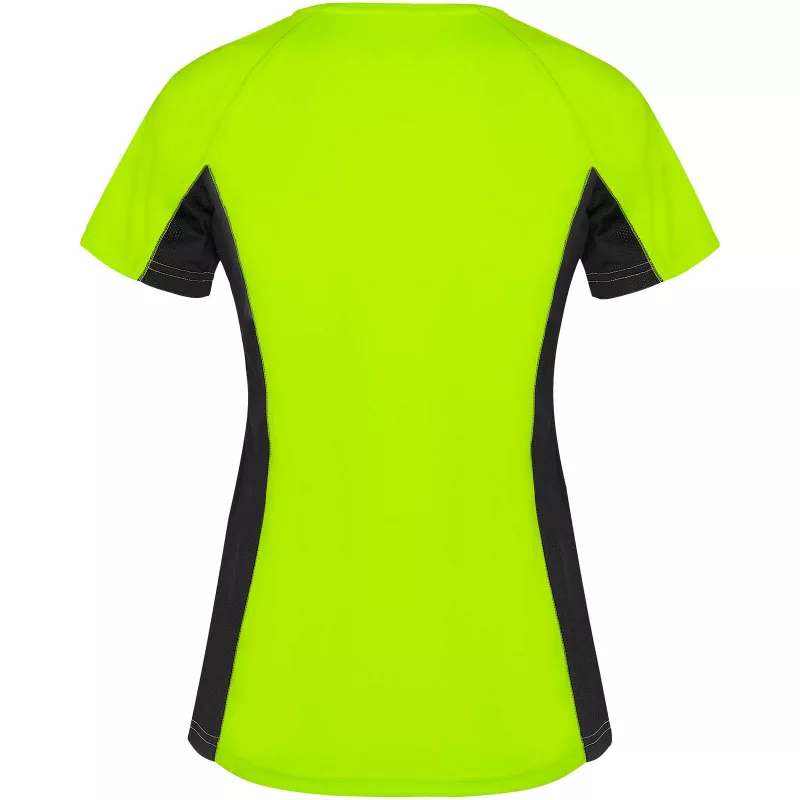 Shanghai sportowa koszulka damska z krótkim rękawem - Czarny-Fluor Green (R6648-BLACK-FLGREEN)