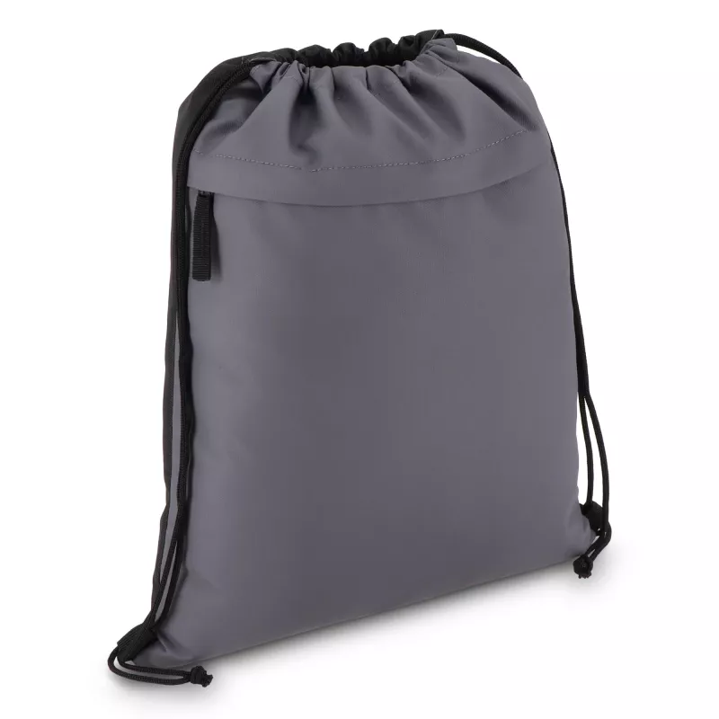 Torba ze sznurkiem z powlekanego PU R-PET 600D, wymiary 33 x 42 cm - szary (LT91394-N0061)