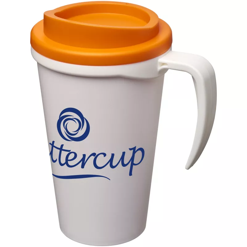 Kubek termiczny z serii Americano® Grande o pojemności 350 ml - Biały-Pomarańczowy (21000405)