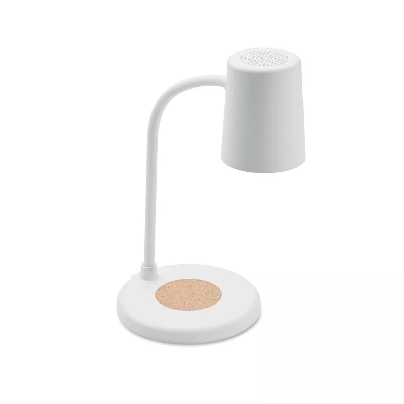 Lampka z ładowarką indukcyjną 15W i głośnikiem SPOT - Bialy (MO2124-06)