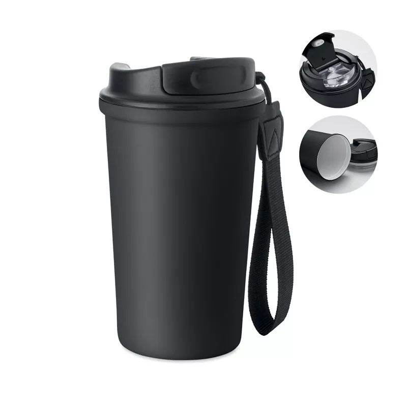 Kubek termiczny z ceramiczną wyściółką 400 ml NAKANO - Czarny (MO3156-03)