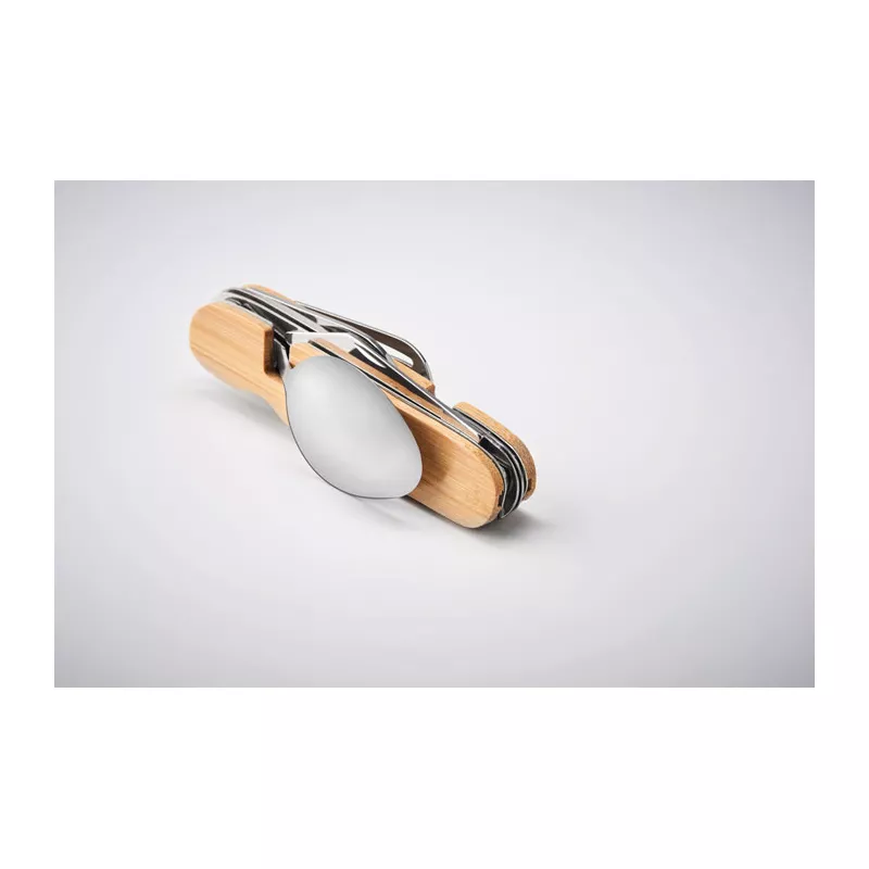 Sztućce kempingowe składane 5 w 1 SUBETE - Drewna (MO6473-40)