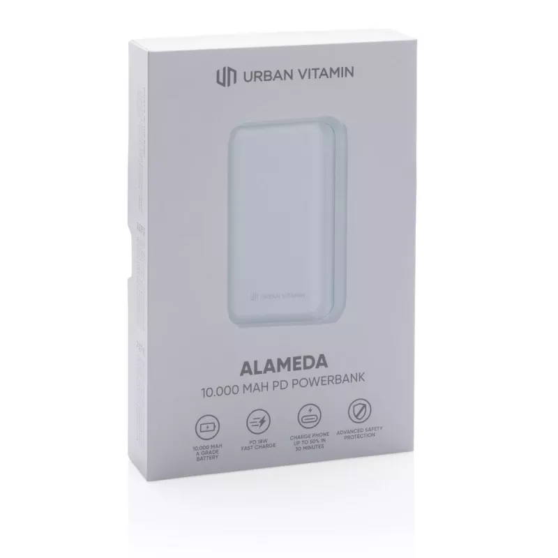 Szybki power bank 10000 mAh Urban Vitamin - biały (P322.703)