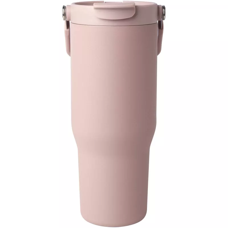 Kubek Bronx o pojemności 900 ml, z izolacją próżniową, wykonany ze recyklingowanej stali nierdzewnej z certyfikatem RCS i z miedzi, z wielofukncyjną zakrętką - Dusty Pink (10086440)
