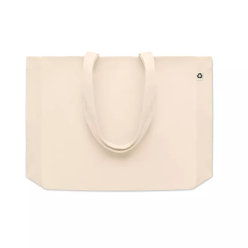 Torba plażowa z bawełny z recyklingu 280 g/m² RESPECT - Bezowy (MO6379-13)