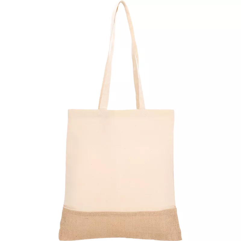Torba bawełniana z jutowym dnem 140 g/m2 DOREEN - biały (6139906)
