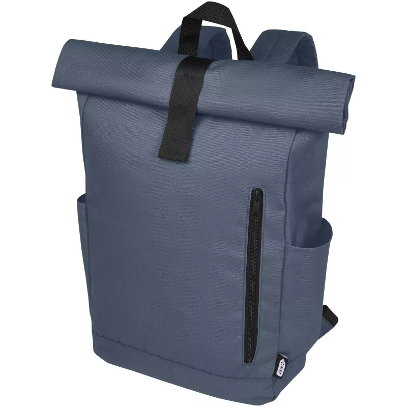 Byron plecak na laptopa 15,6 cala z tworzywa RPET z certyfikatem GRS z zawijanym zamknięciem, 18 l - Hale Blue (12065991)