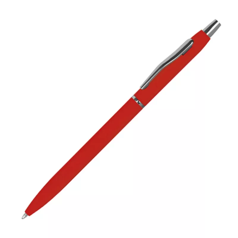 Długopis metalowy - gumowany - czerwony (1071505)