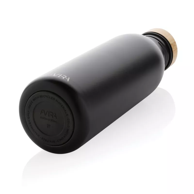 Butelka sportowa 600 ml Avira Alcor, stal nierdzewna z recyklingu - czarny (P438.061)