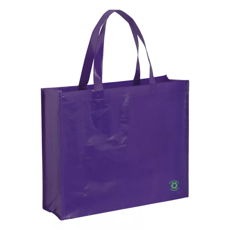 Torba na zakupy 40x35x15 cm z laminowanego Non-Woven 100 g/m² Flubber - purpura (AP731816-13)