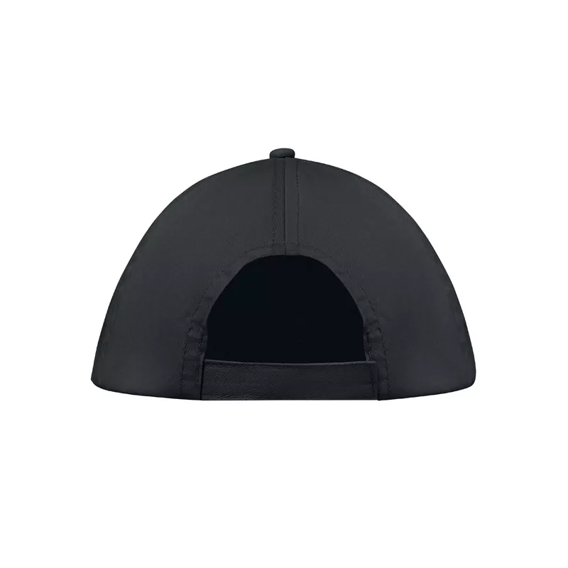 Czapka z daszkiem 5-panelowa z bawełny 160 g/m² BUZZ - Czarny (MO1447-03)