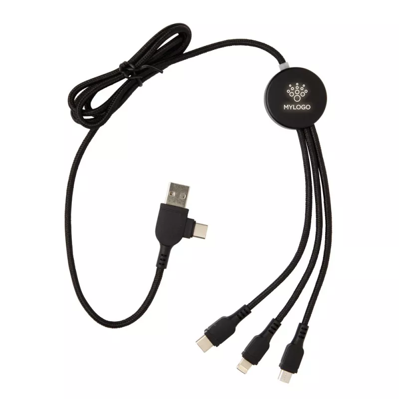 Kabel do ładowania z podświetleniem logotypu - czarny (P302.391)