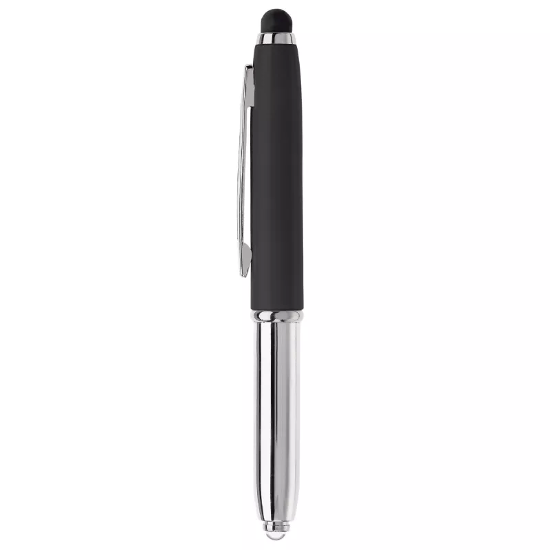 Długopis Stylus Shine z touch penem i z latarką - czarny (LT87794-N0002)