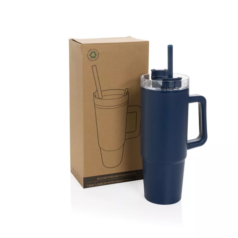 Kubek podróżny 900 ml Tana, plastik z recyklingu - granatowy (P437.100)