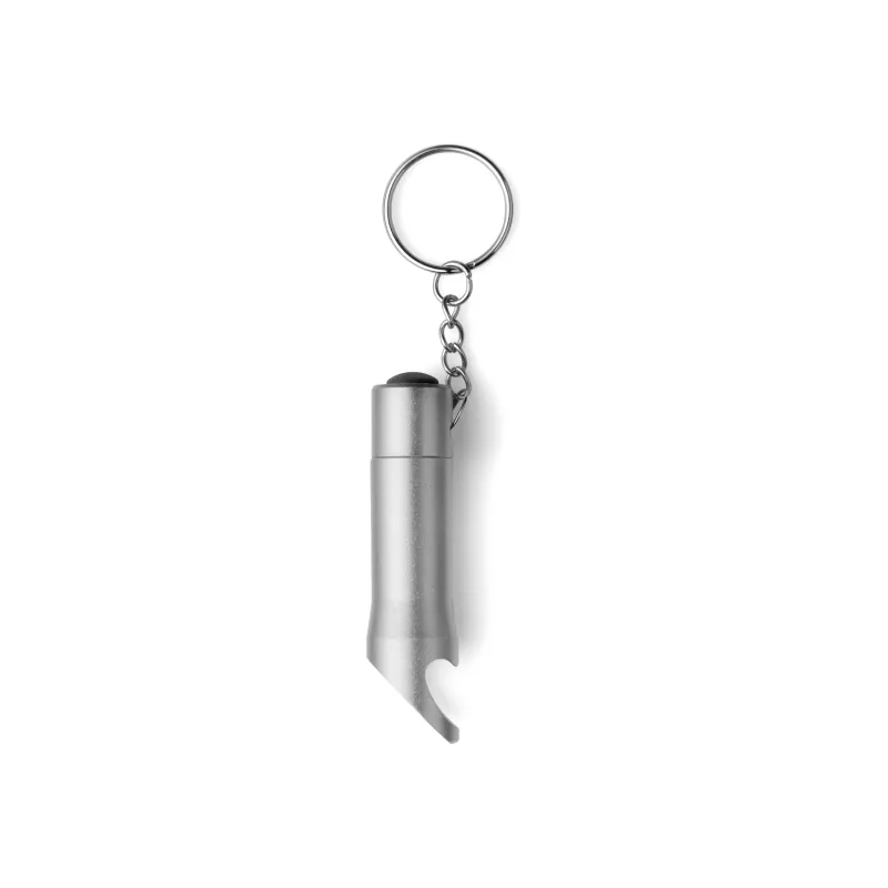 Brelok do kluczy, lampka LED, otwieracz do butelek - srebrny (V4194-32)