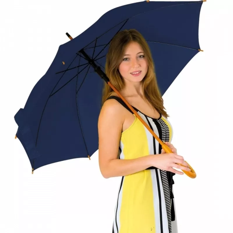 Parasol automatyczny drewniany Ø105 cm NANCY - granatowy (513144)