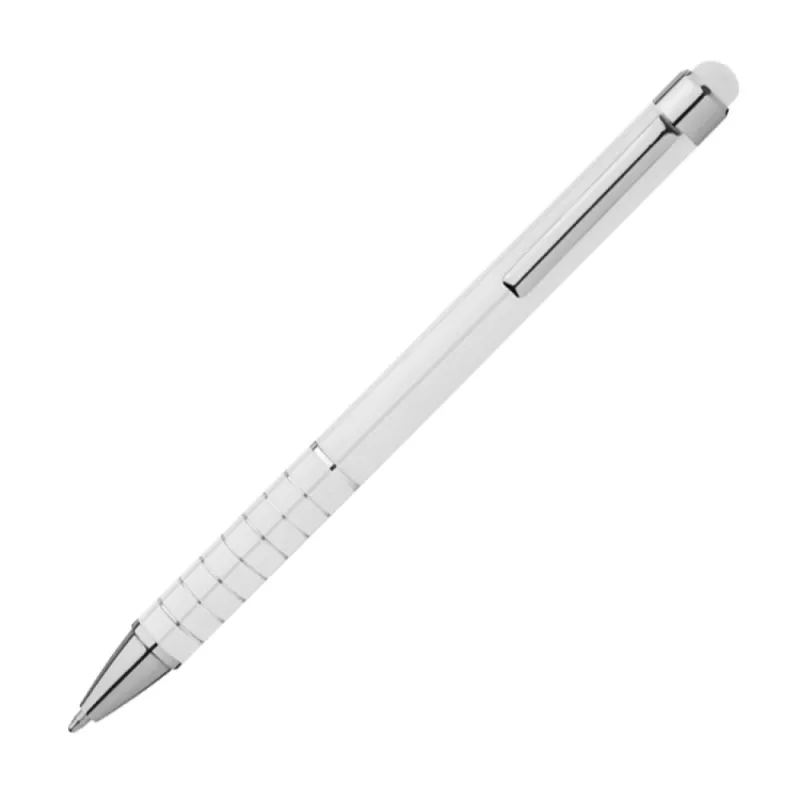 Długopis metalowy z końcówką do ekranów dotykowych - biały (1041806)