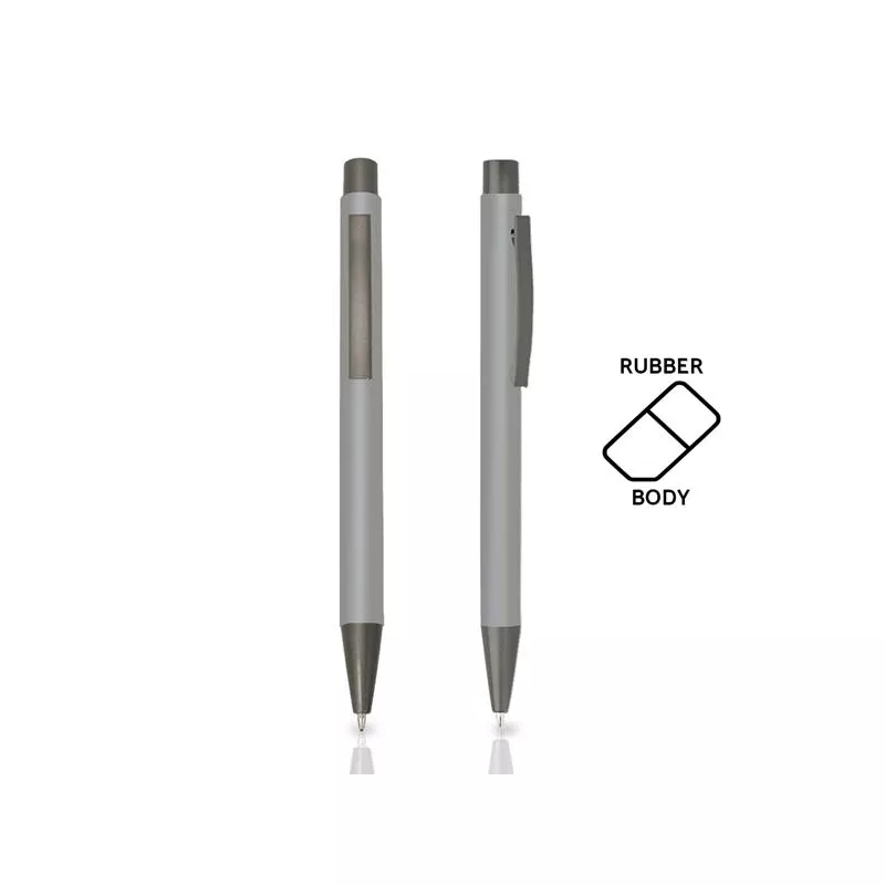 Długopis metalowy aluminiowy soft touch - Srebrny (IP13148790)