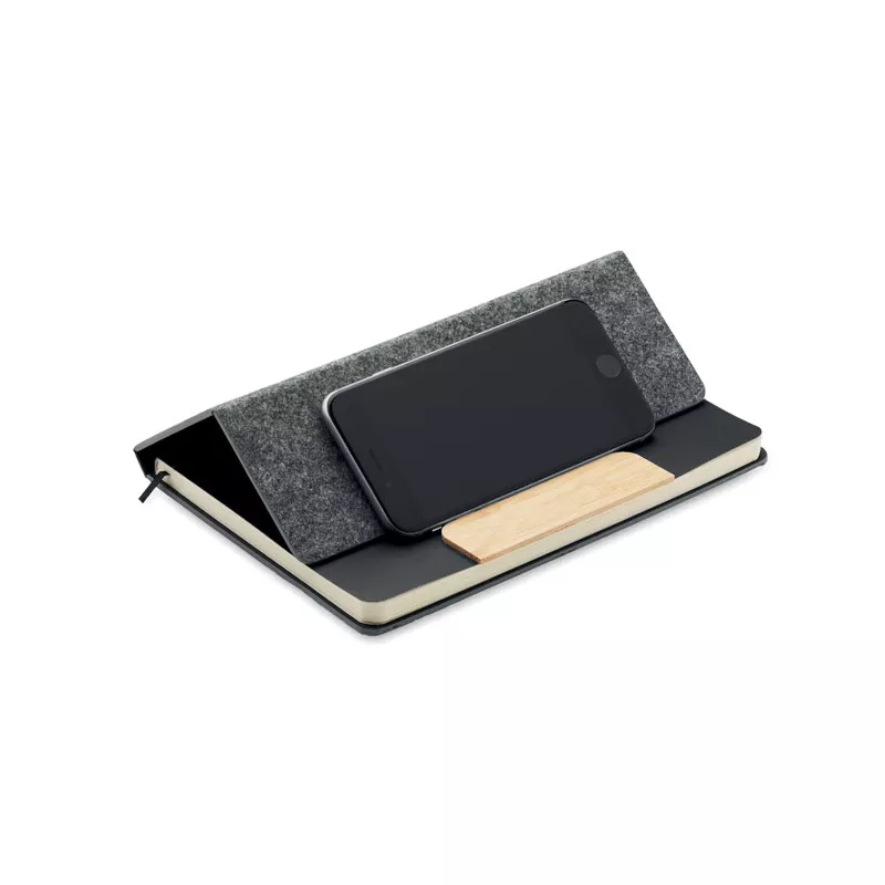 Notes A5 80 kartek w linię z długopisem NOTEMIX - Kamienny Szary (MO2390-15)
