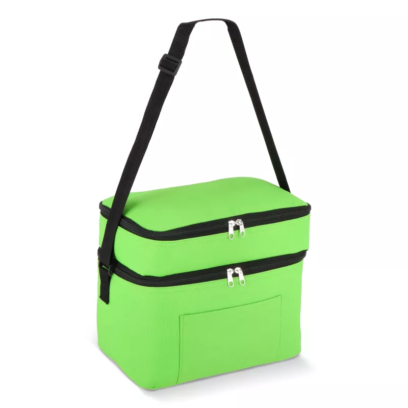 R-PET 600D Dwukomorowa torba chłodząca 30 x 20 x 25 cm 12L - jasnozielony (LT95393-N0032)