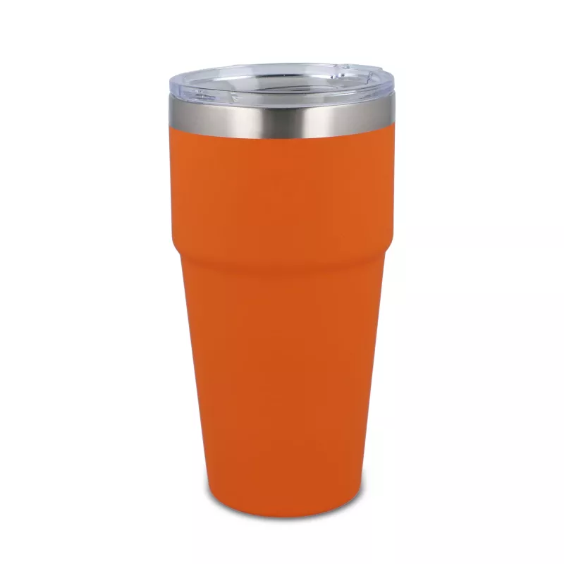 T-ceramiczny kubek do samochodu o miękkim dotyku 500ml - pomarańczowy (LT98729-N0026)