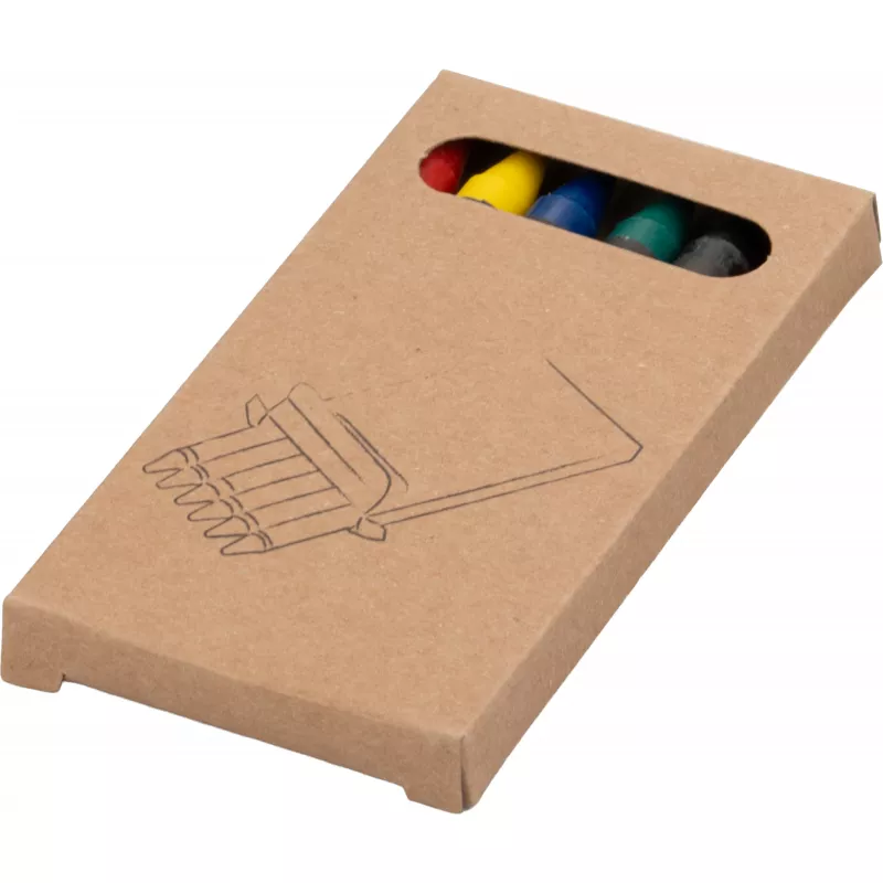 Kredki świecowe 6 kolorów AGOSTINO - wielokolorowy (14464mc)