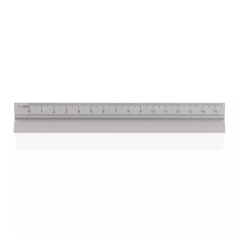 Linijka 15 cm ze skalami - srebrny (P165.142)
