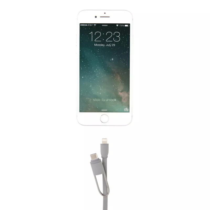 Zwijany kabel do ładowania i synchronizacji 3 w 1 - biały (P302.223)