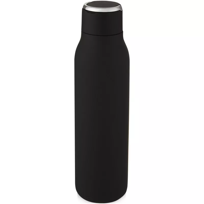 Miedziana butelka izolowana próżniowo Marka 600 ml z metalową pętelką - Czarny (10067290)
