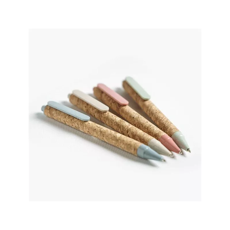 Długopis z korka i włókien pszenicy - Sky Blue (IP13151162)