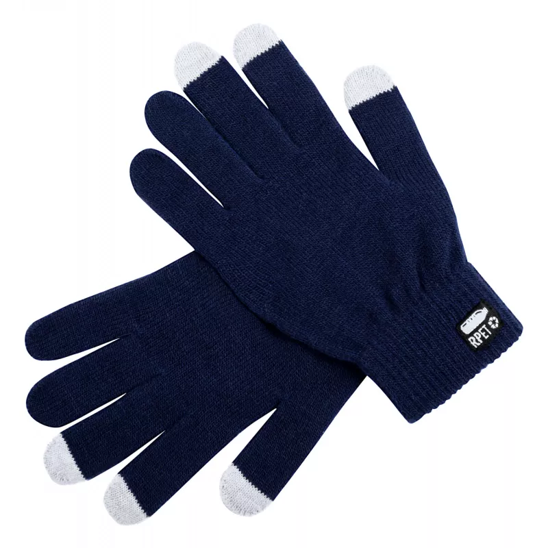 Despil rękawiczki RPET do ekranów dotykowych - ciemno niebieski (AP721929-06A)