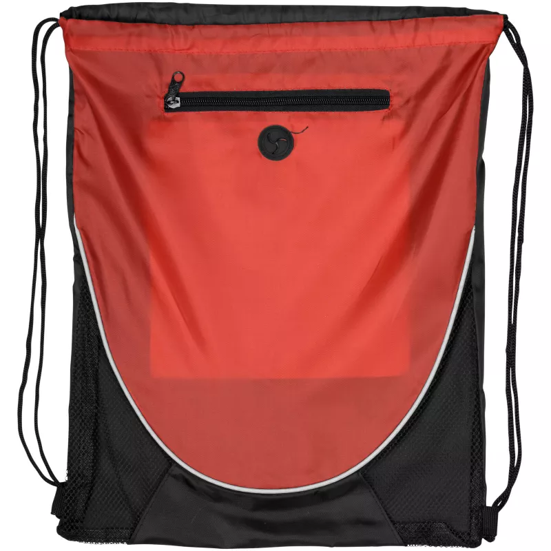 Plecak na sznurkach poliestrowy Peek, 35.5 x 43 cm - Czarny-Czerwony (12012002)