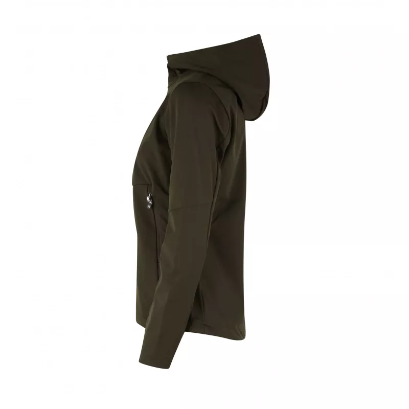 Kurtka damska ID softshell z kapturem 0837 185 g/m² - Olive (0837-OLIVE)