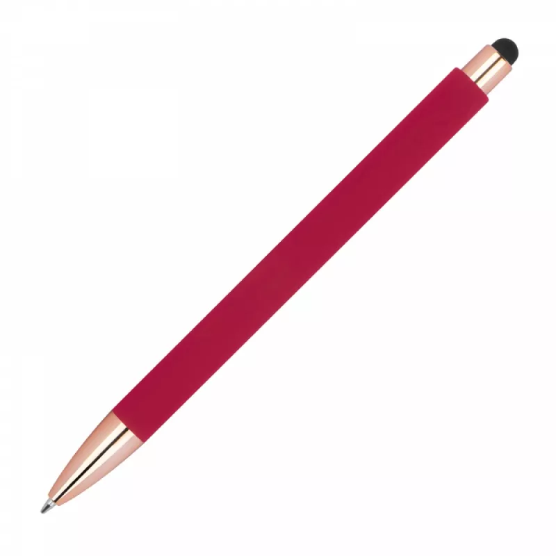 Długopis gumowany z touch penem - czerwony (1387305)