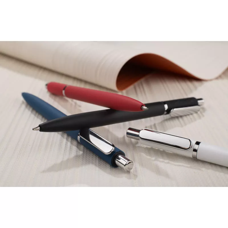 Długopis metalowy z powłoką typu soft touch ELMO - czarny (19084-02)