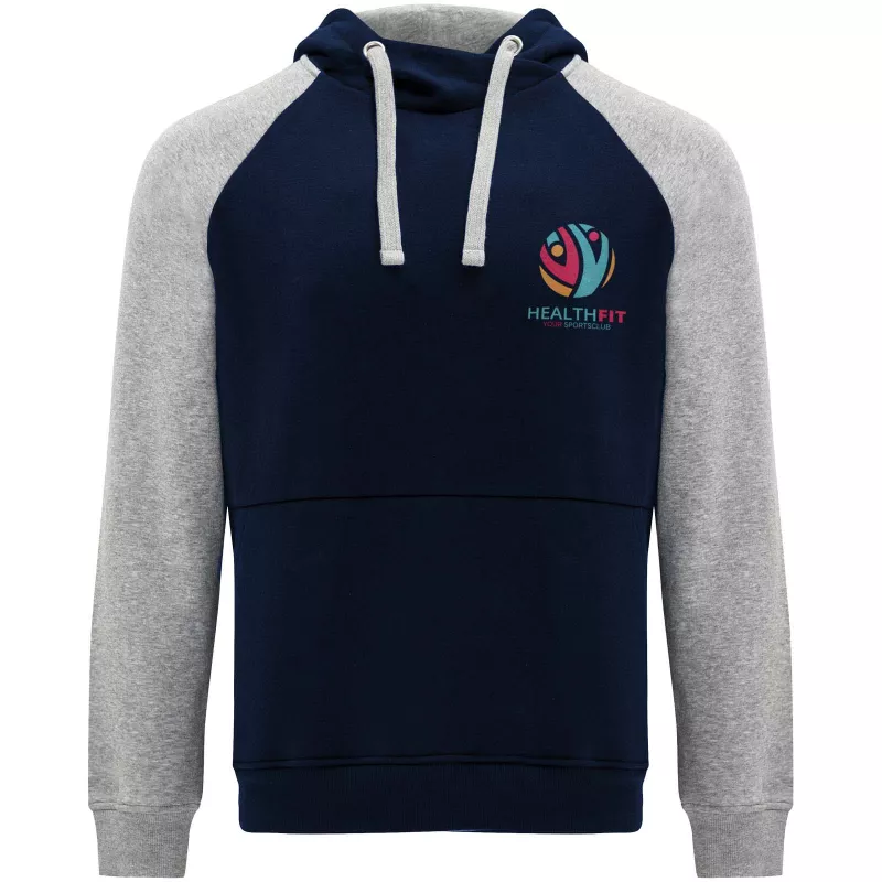 Badet dwukolorowa bluza z kapturem unisex - Navy Blue-Szary melanż (R1058-H_GREY-NAVYBLUE)