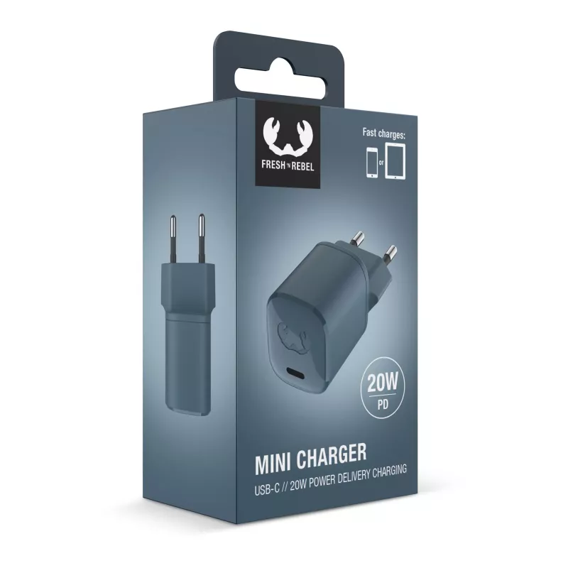 2WC20 I Fresh & Rebel USB-C Mini Charger USB-C PD // 20W - Dive Blue (LT49727-N0048)