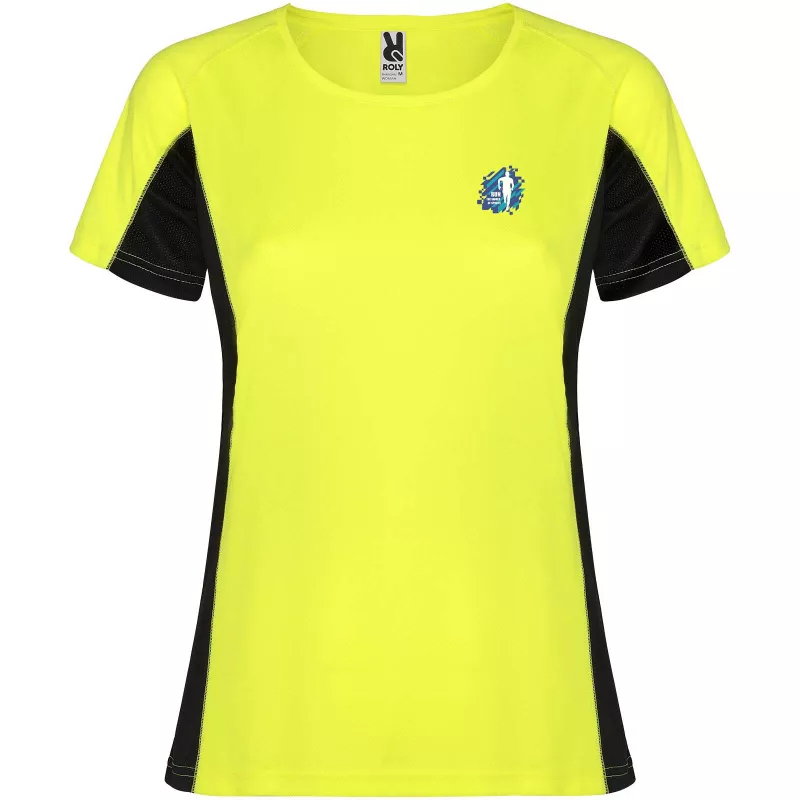 Shanghai sportowa koszulka damska z krótkim rękawem - Czarny-Fluor Yellow (R6648-BLACK-FLYELLOW)