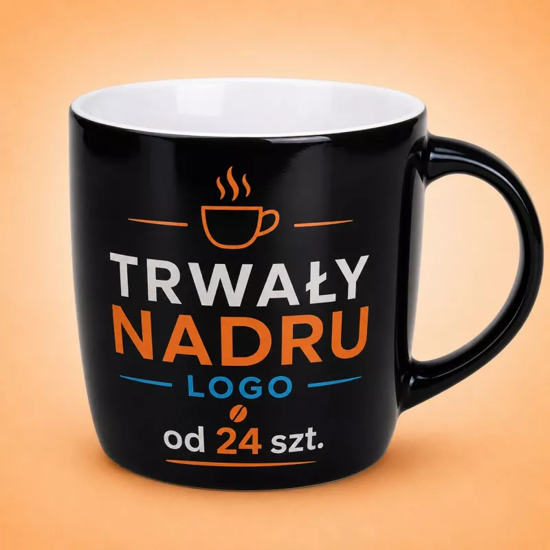 Kubek reklamowy Handy (300 ml) - czarno-biały (M/038-CZARNO/BIAŁY)