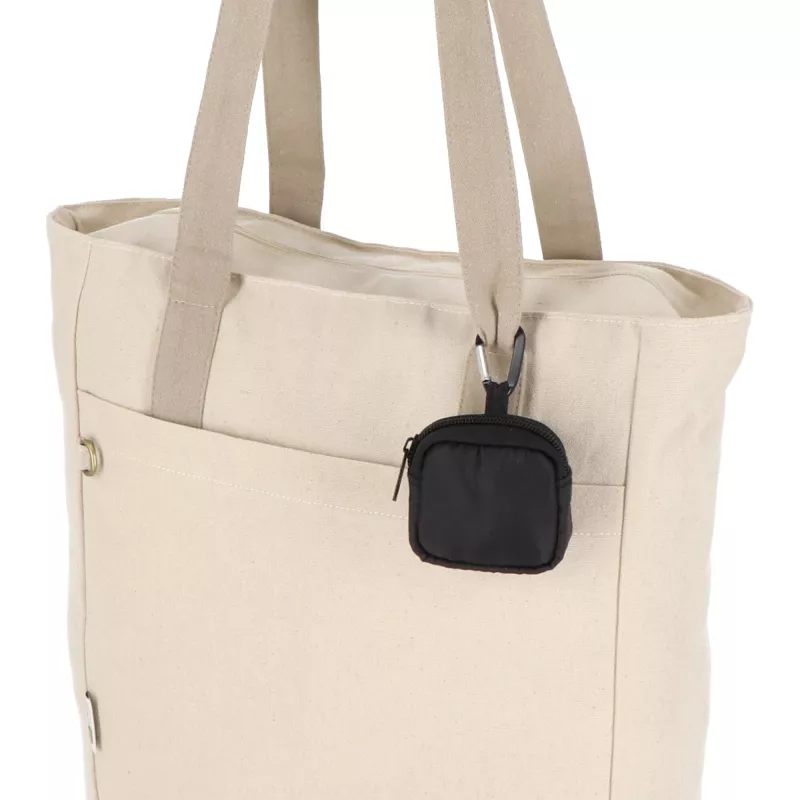 Nylonowe etui na słuchawki 6,5 x 6 cm - czarny (LT95323-N0002)